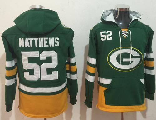 Nike Packers #52 Clay Matthews Green/Gold Name & Number Pullover NFL Hoodie